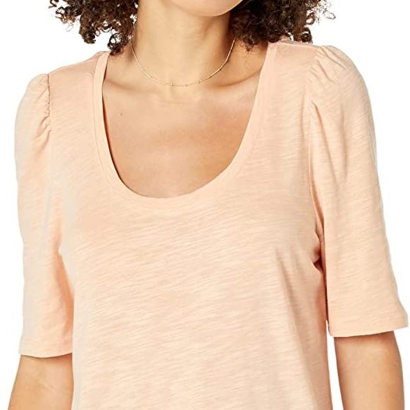 Sanctuary Full Bloom Scoop Neck T Shirt Shoulder Puff Tee Size Medium - Picture 2 of 9